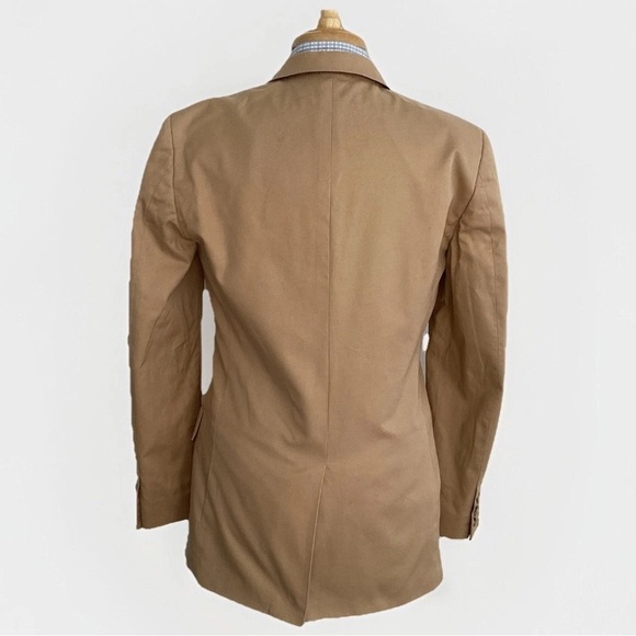 J Crew Crespi Italian Woven Cotton Chino Tan / Camel Two Button Jacket 36 R - Picture 3 of 15